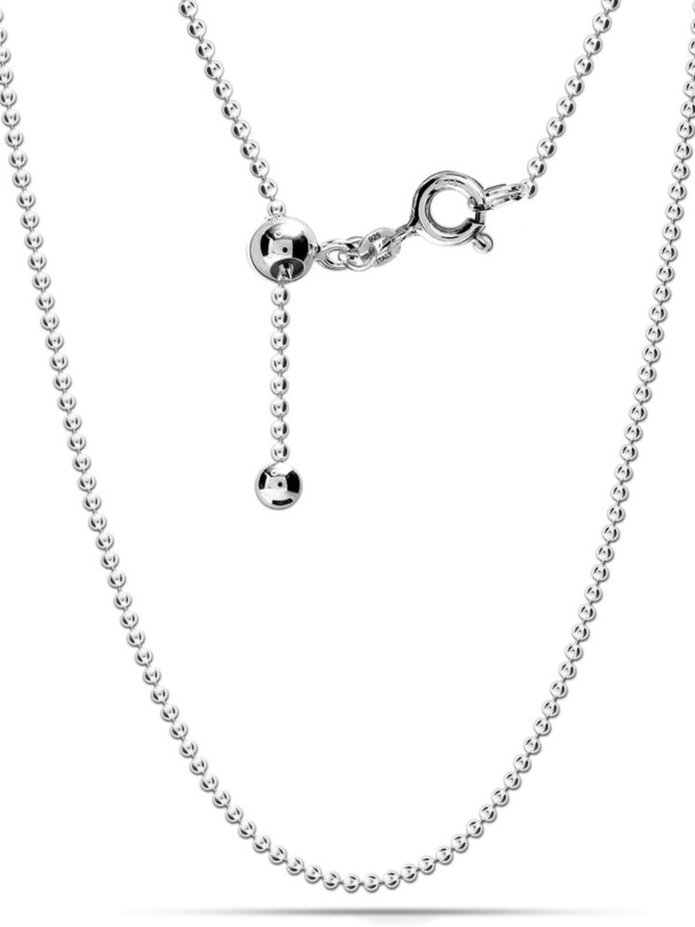 Adjustable 925 Sterling Silver Bolo Chain Necklace for Women, 14-24 Inch Slider